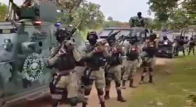 Mexican drug cartel showing off their equipment