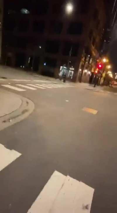 BBW girl gives a blowjob outside literally....