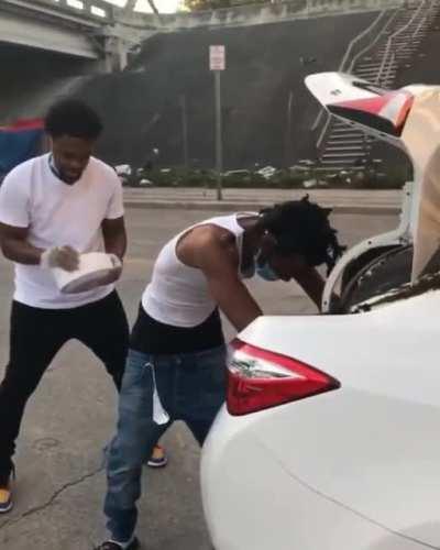 Rex Chapman - These young men in Miami loaded up their car with food, then went to feed the homeless in Overtown - Miami. Humanity.