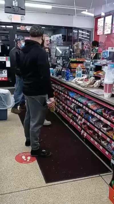 Man Gets Hit In The Face With A Can And Beatdown After Calling A Man The N Word.