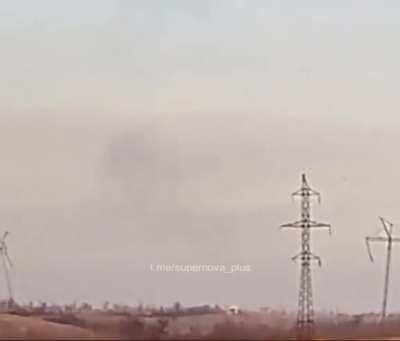 Ua POV Ukrainian soldier fires a Javelin and watches it hit its target