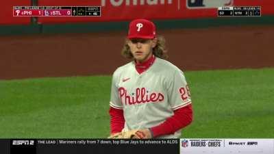 [Highlight] Alec Bohm makes an outstanding play to rob Arenado of an extra base hit!