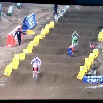 Hit in the face with a dirt bike