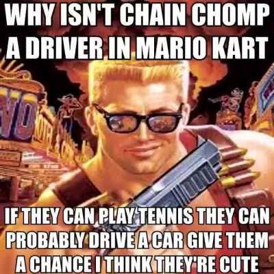 They need to put him on mario kart caw caw