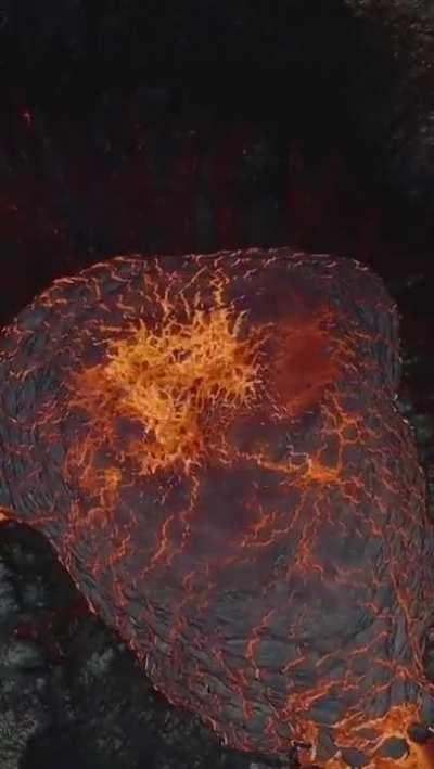 Volcanic eruption - top view