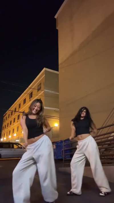 Latest TikTok dancing with her friend Hannah