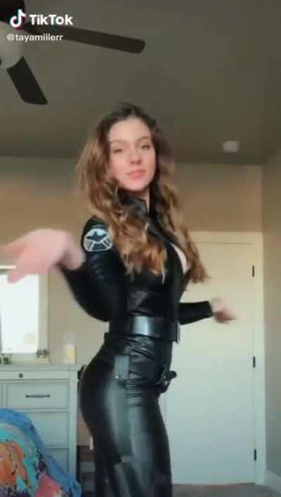 New Tiktok in Black Widow suit