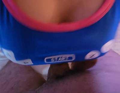 Put it under my bra and fuck my tits?