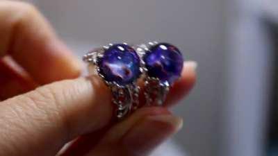 I handcrafted these nebula rings.