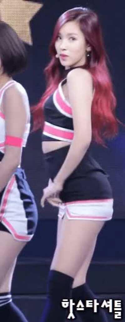Mina - black & pink skirt, top cheerleader outfit