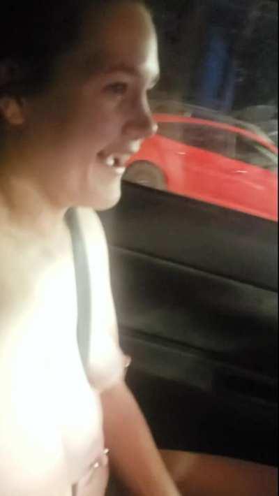 Dom stripped me naked and made me drive to the store and park right by the entrance!