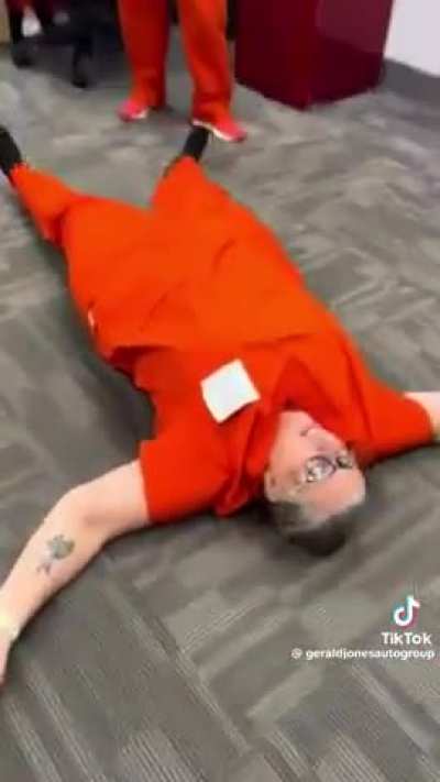 They had fun at work for Halloween. It was a whole production.