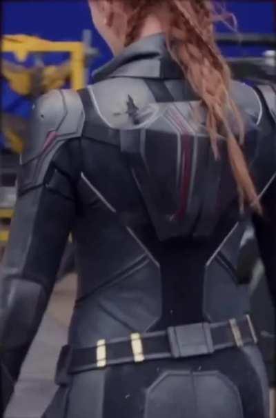 Black Widow (Scarlett Johansson) behind the scenes