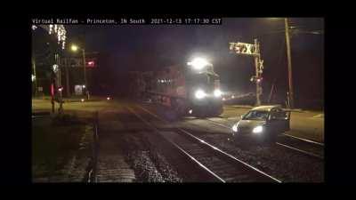 Happened just a little bit ago in my small home town. Not sure what the heck she was thinking, but HOLY SHIT what a close call!