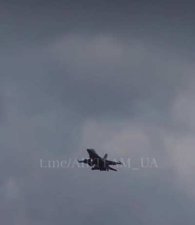 A Ukrainian F-16 landing after completing a mission of some sort, date, location and mission was not disclosed.