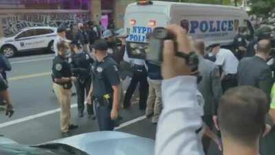 Abolish ICE protester arrested for hitting police vehicle - 18th September New York