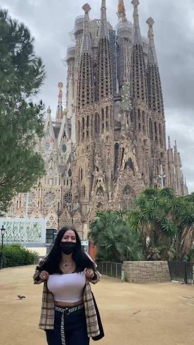 Always get your tits out outside gothy landmarks
