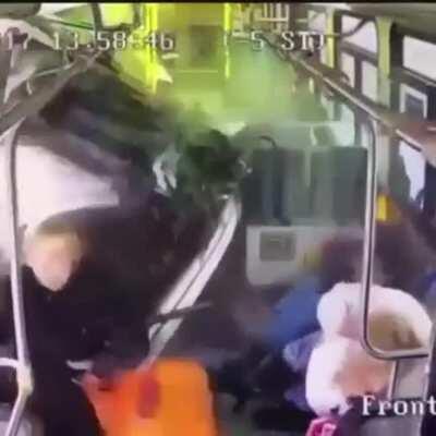 Car crashes into bus