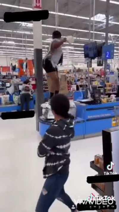Making a mess at Walmart