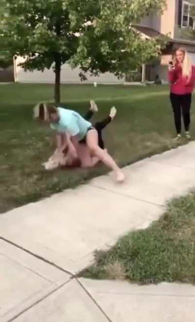 Unfit girl has a craving for knuckle sandwiches