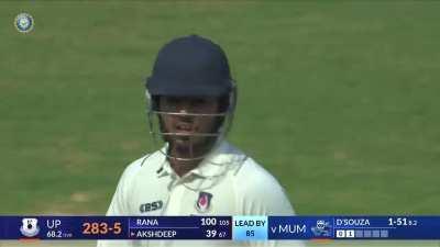 Nitish Rana wiping the 