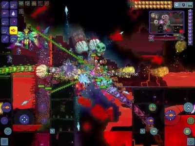 (Almost) Every Terraria boss simultaneously on mobile.