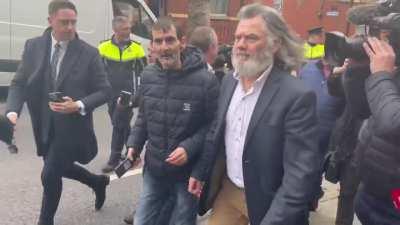Gerry The Monk Hutch walking free from Court 