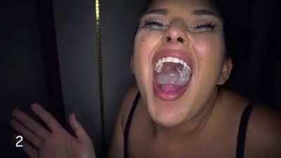 Rae Swallows Down A Thick Load