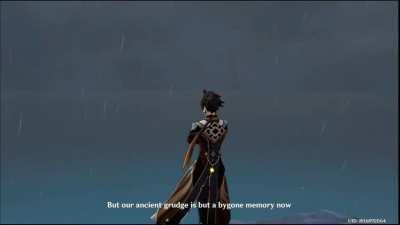 Zhongli story quest ending cutscene but it's Xue Hua Piao Piao