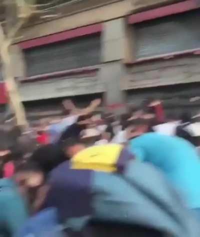 We riot as jojo plays in background ( riot in Chile )