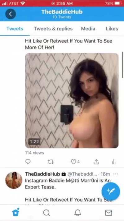 Instagram Baddie M@tti Marr0ni Loves Playing In The Shower! Twitter:@thebaddiehub