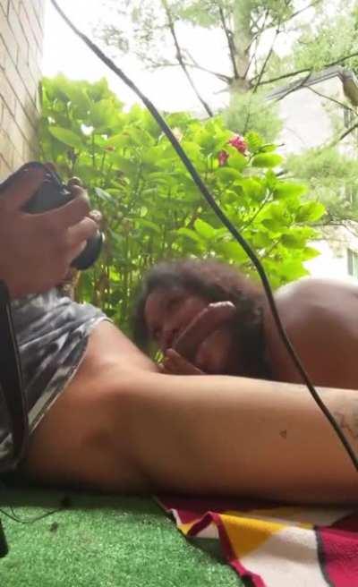 She’s just inhaling that shit