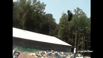 Guy tries to frontflip on a race bike