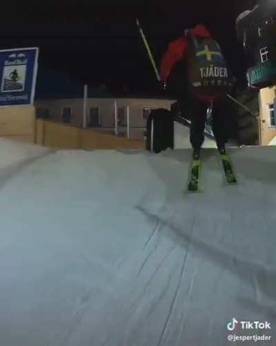 Praise the skiing camera man