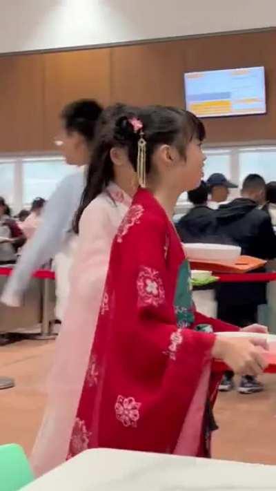 A traditional costume day at a middle school in Guangdong, China