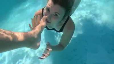 Unreal feeling, secretly licking underwater. She’s so good at it! (OC)