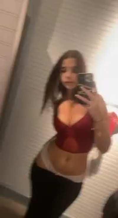 I need some help in the changing room... I think the girl outside heard my soft moan