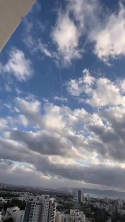 Iron Dome launches and interceptions near Acre, Northern Israel, November 24