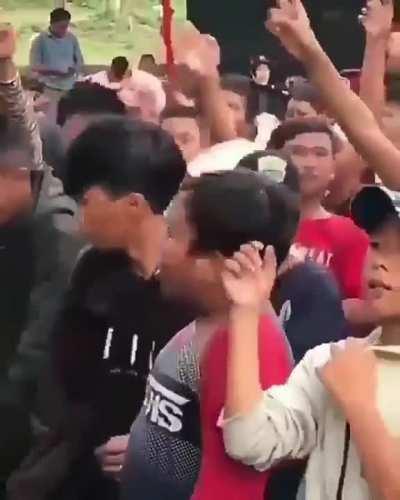 Kid Stuck In The Front Row Of A Concert