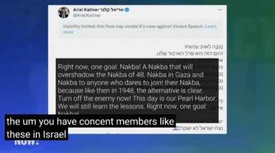 Amy Goodman calls out Two Contradictions ( Nakbah , Genocide ) 