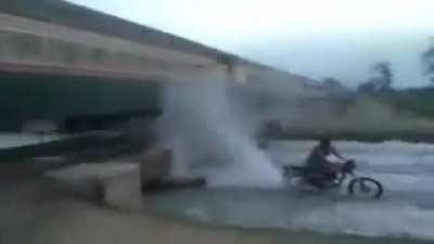 Insane, free shower for train passengers