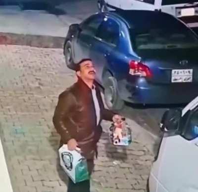 I bet he wishes he held on tighter.