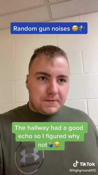 This guy making gun noises with his mouth