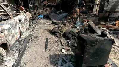 Ru pov : Archived video from the 1st Assault Detachment, PMC Wagner during the battle of Bakhmut in 2023. Aftermath of the TOS ed (or FAB ed) Ukrainian bodies are shown