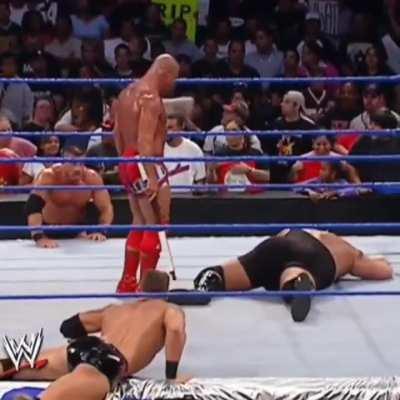 Nah man Kurt Angle shooting Big Show with a tranquilizer dart then shaving his head will always be one of the wildest moments😭💀