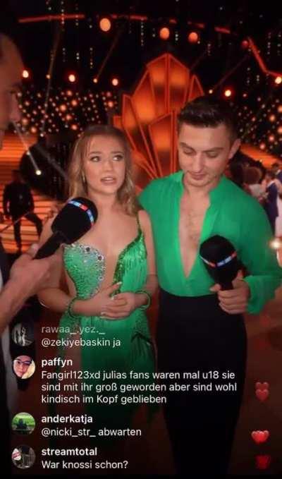Julia Beautx After show interview im Instagram livestream auf dem Let’s Dance account…