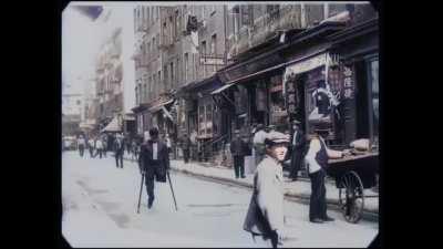 Colorized footage of New York City in 1911.