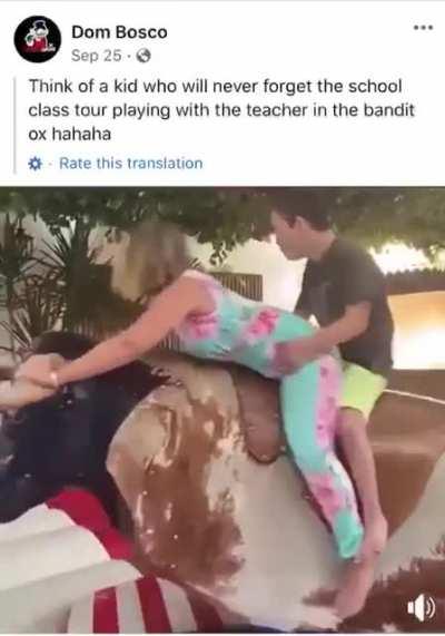 Thanks, I hate this teacher and student riding this bull