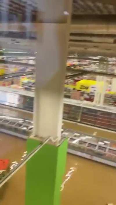 A flooded supermarket after a prolonged rainfall in parts of Peninsular Malaysia