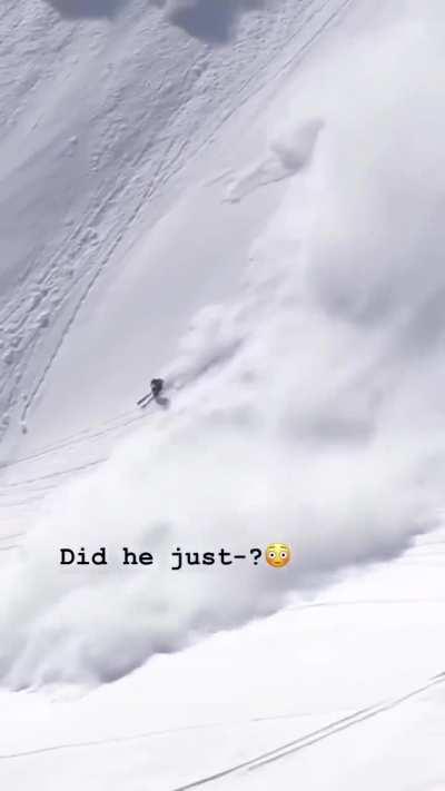 Skier Outruns Avalanche